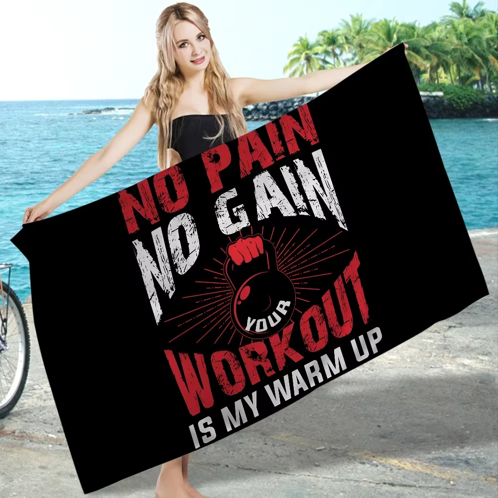 Pilates Yoga Towel - No Pain No Gain Beach Towel,
