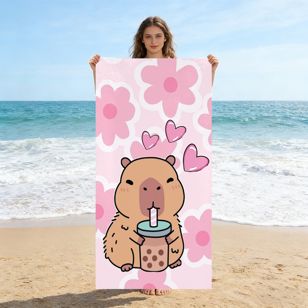 Pilates Yoga Towel - Funny Capybara Beach Towel Small To
