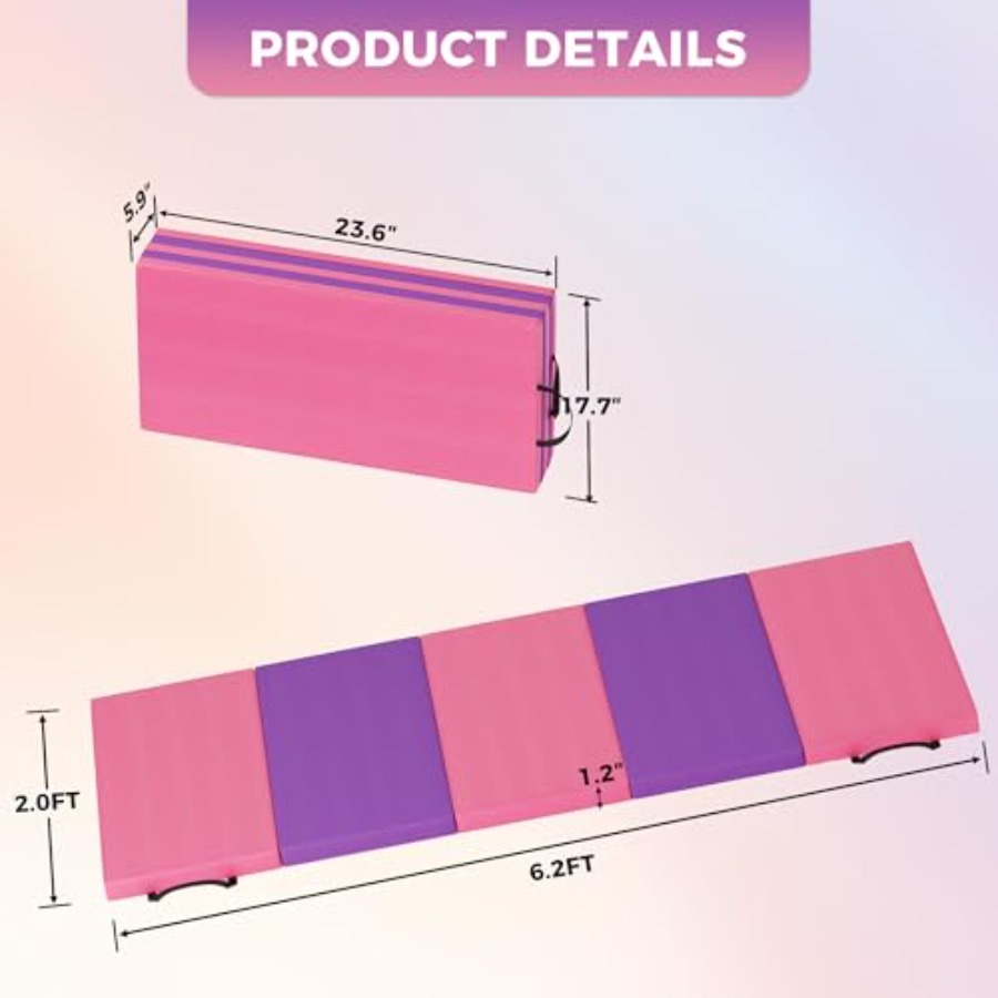 Folding Gymnastics Mat, Exerci - Pilates Yoga &A avaliação e preço