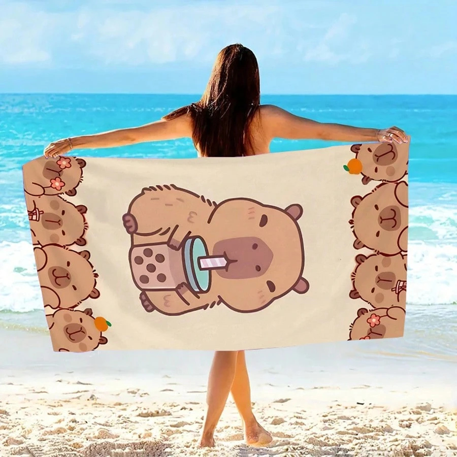 Sweet Capibara Beach Towel Qui - Pilates Yoga Towel avaliação e preço