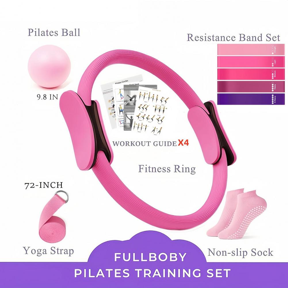9Pcs/Set Yoga Fitness Kit with - Pilates Yoga Resistance Ring avaliação e preço