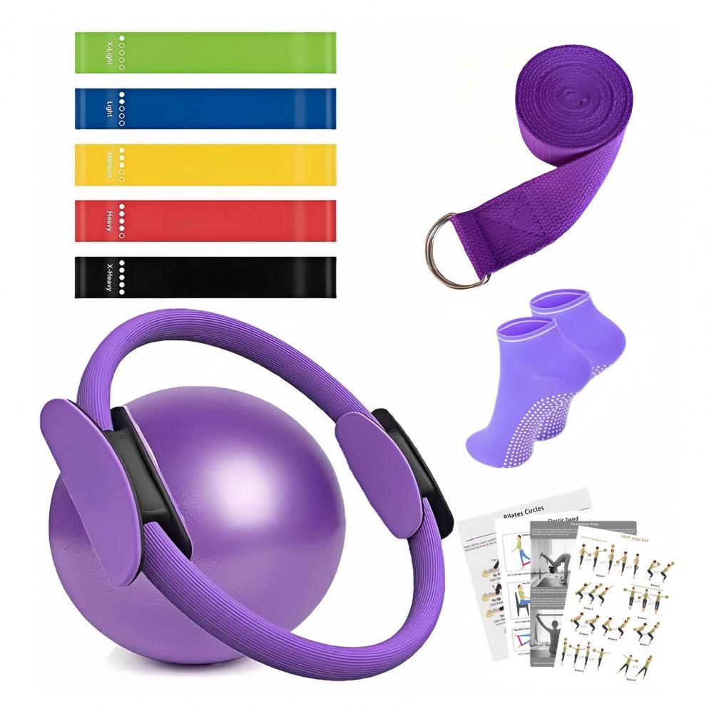 9Pcs/Set Yoga Fitness Kit with - Pilates Yoga Resistance Ring avaliação e preço