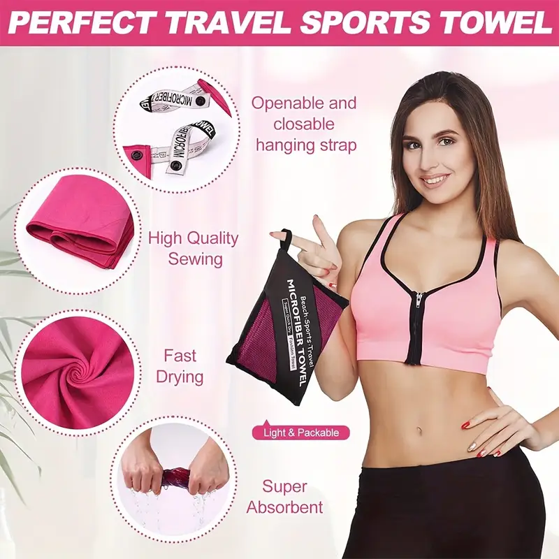 1-psc Microfiber Travel Towel, - Pilates Yoga Towel avaliação e preço
