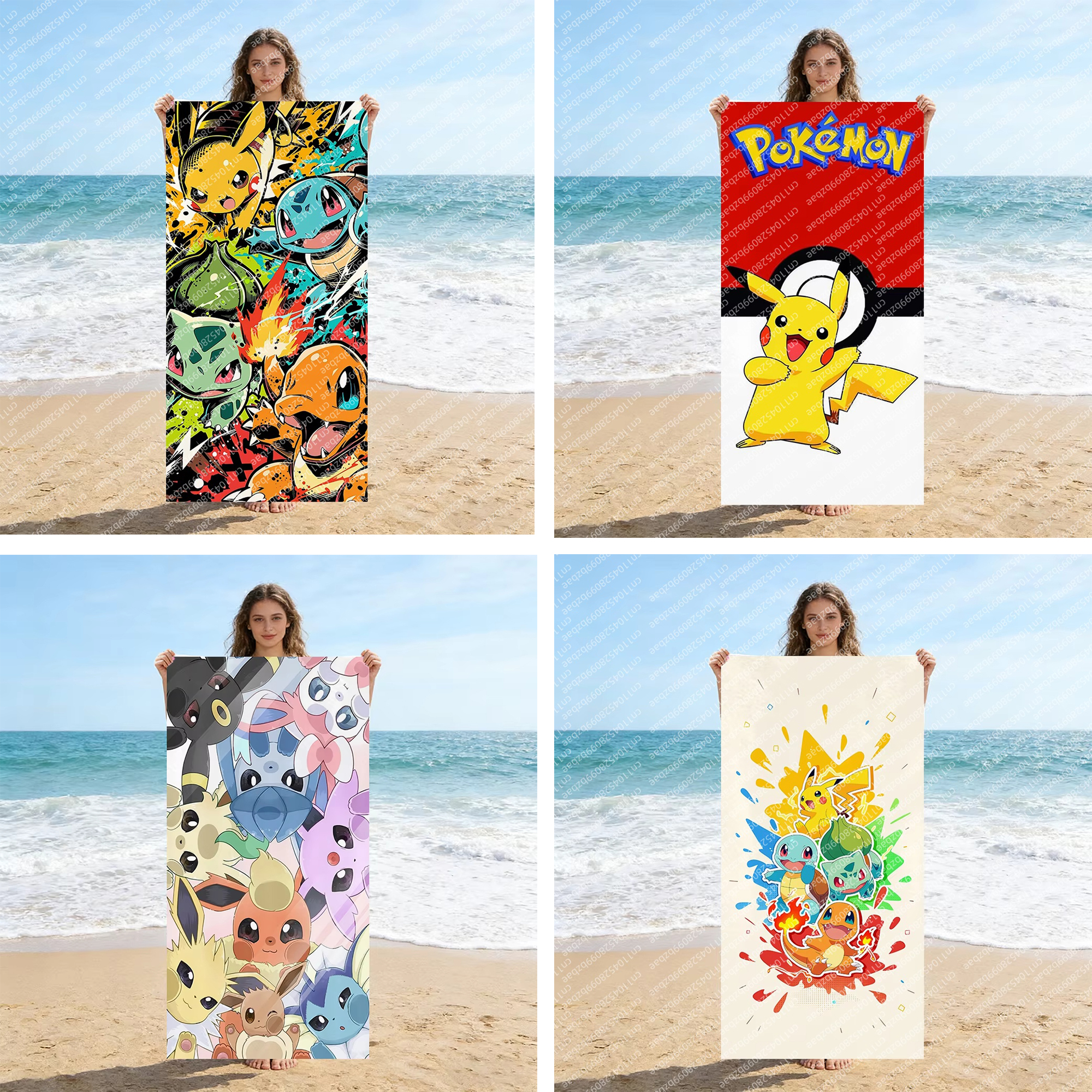 Cute Pokemon Beach Towel Quick - Pilates Yoga Towel avaliação e preço