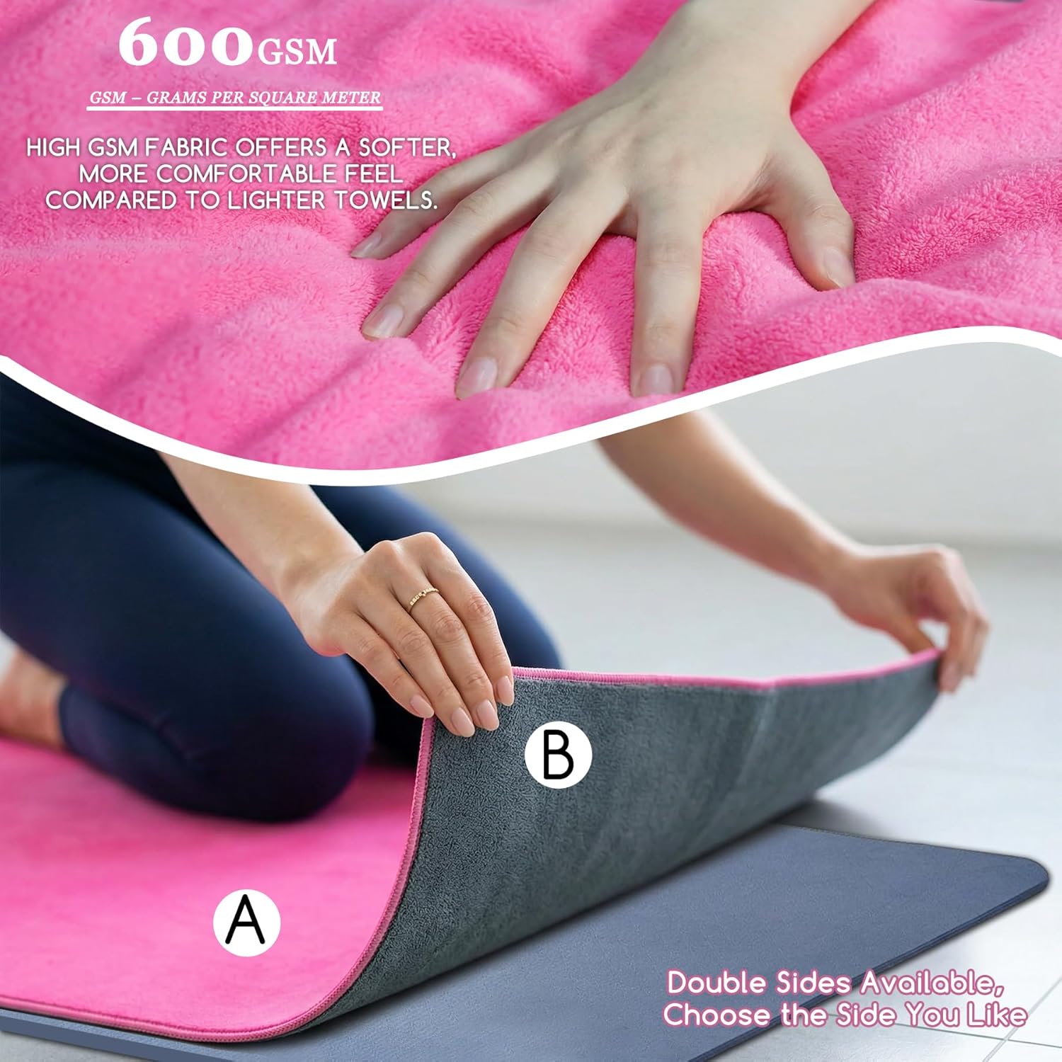 Yoga Mat Towel, Extra Thick 60 - Pilates Yoga Fitness avaliação e preço
