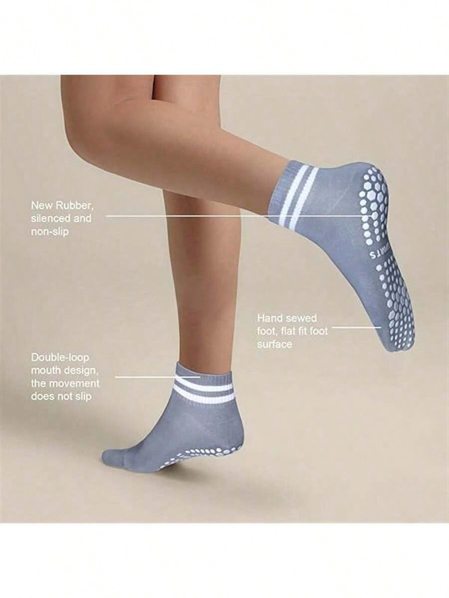5 Pairs Women Double Stripe No - Pilates Yoga Fitness avaliação e preço