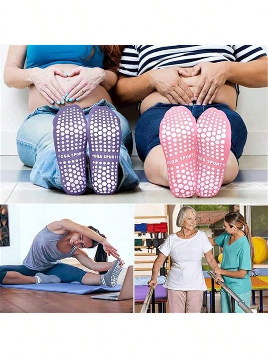 5 Pairs Women Double Stripe No - Pilates Yoga Fitness avaliação e preço