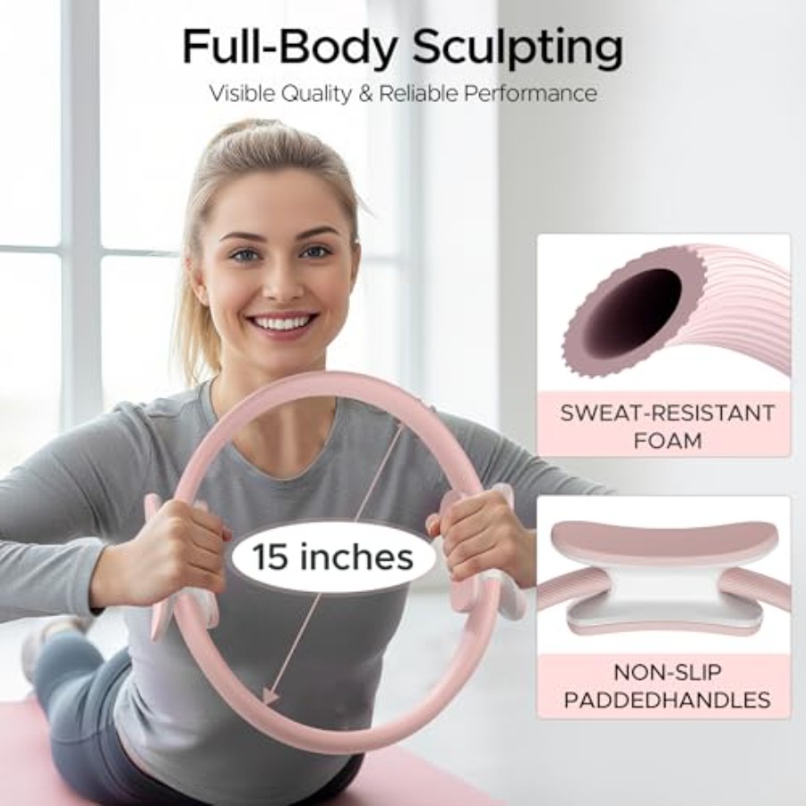 Pilates Ring Kit for Women Hom - Pilates Yoga Resistance Ring avaliação e preço