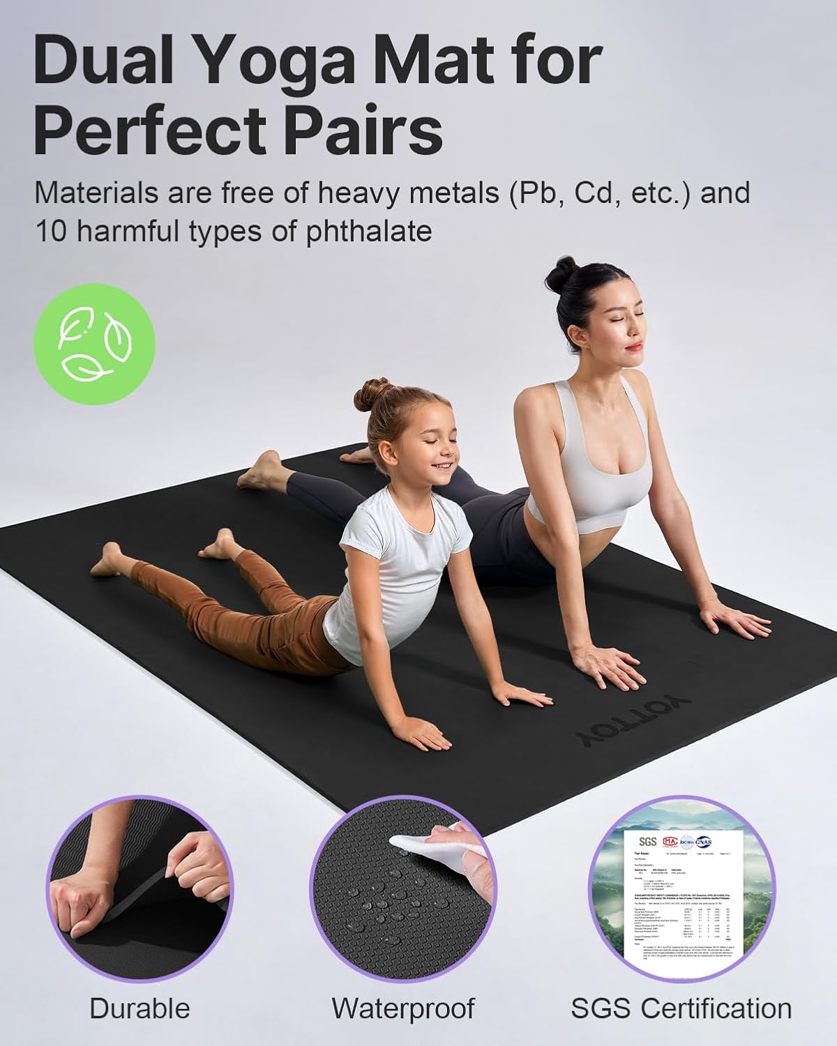 Large Yoga Mat 75x52x1/2in, Ex - Pilates Yoga Towel avaliação e preço
